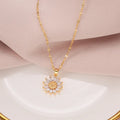 New Retro Sunflower Titanium Steel Necklace for Women Advantage Design Sweater Chain Light Luxury Necklace
