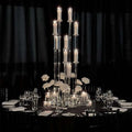Crytal Glass Candelabra Wedding Table Centerpieces Decoration 9 Arm Tall Candles Holders