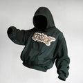 Luxury Acid Washed Distressed Pullover Man Hoodies Heavyweight Oversized Boxy Hoodie Embroidery Plain Dyed Stonewashed Winter
