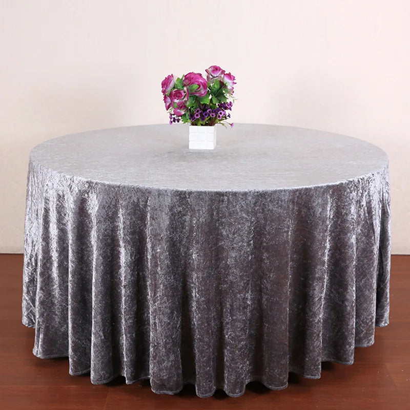 XinLan Luxurious Round Tablecloth Birthday Banquet Wedding Decoration Velvet Spandex Table Cloth