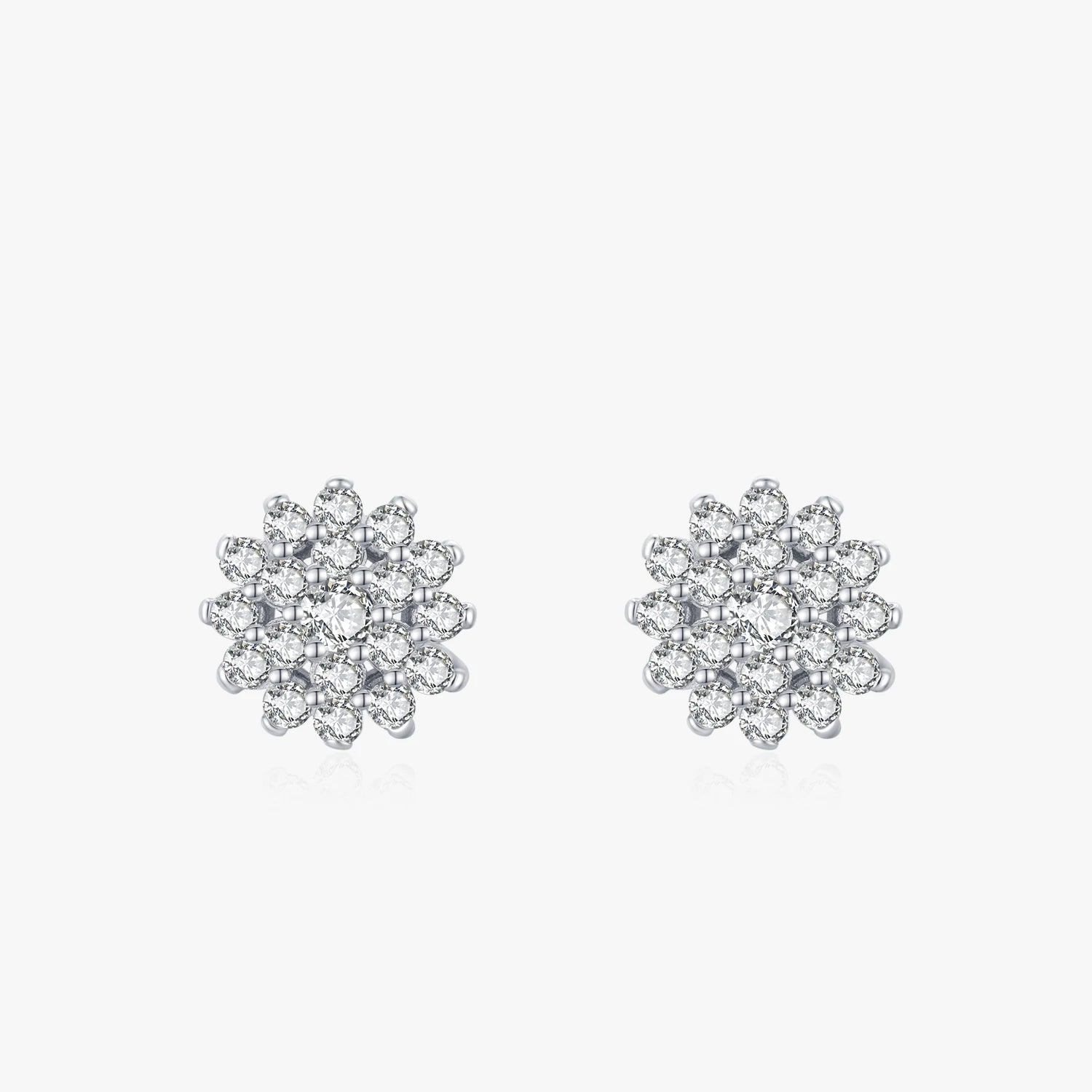 Ailmay Top Quality Real 925 Sterling Silver Full CZ Snowflake Stud Earrings for Women Luxury Wedding Engagement Jewelry Gift