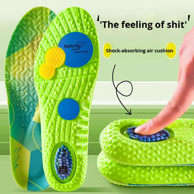 Melenlt New PU Cushion Sports Insoles - High Elasticity Shock & Sweat Absorption Soft Comfort for Long Standing