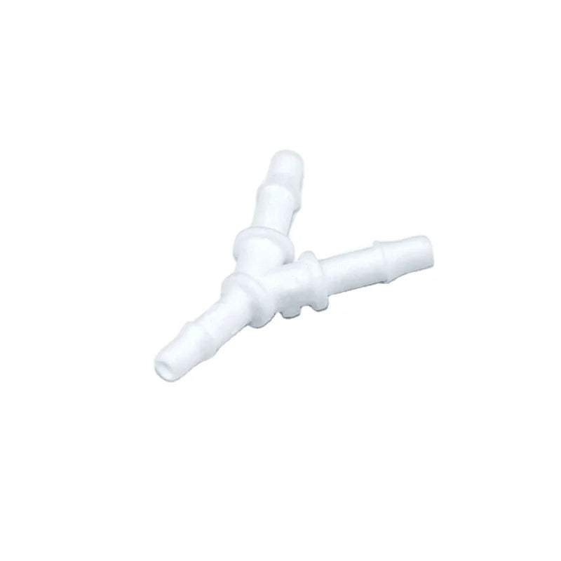 White PP 3 Ways 3/32" 2.4mm Easy Assembly Hose Barb Inkjet Printer Spare Parts Y Shape UV Ink Tube Connector