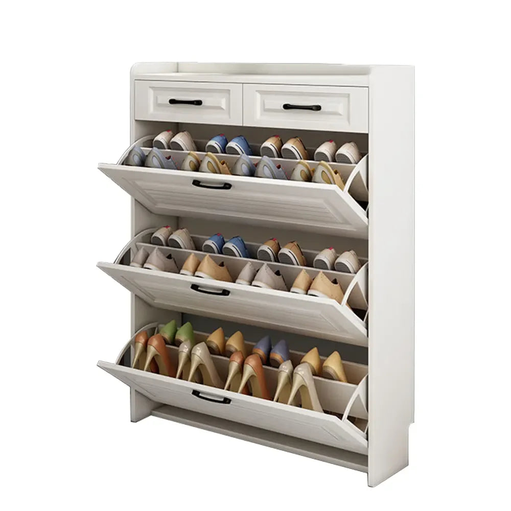 Living Room Furniture Multi-layer Tip-bucket Shoe Organizer Wood Good Quality Shoe Rack Cabinet Home Furniture Cheap Price Solid