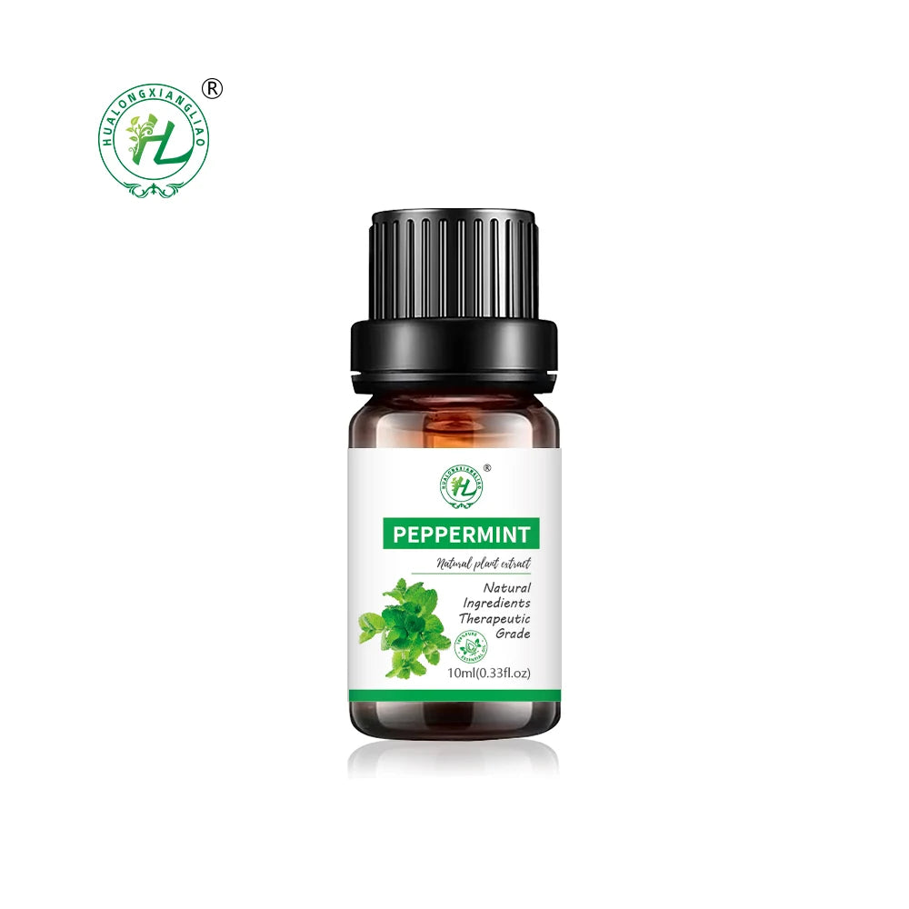 HL- Pure 10ML Pepper Mint Extract Oil Supplier Bulk Peppermint Essential Oil for Hair Care Products l Cosmetic Grade