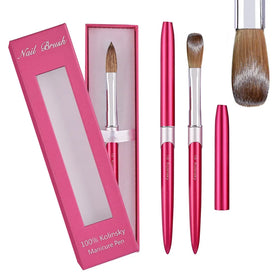 Personalized 100% Kolinsky Acrylic Nail Brush Custom Logo Metal Handle 100% Pure Germany Suppliers Hi Quality Nail Brush