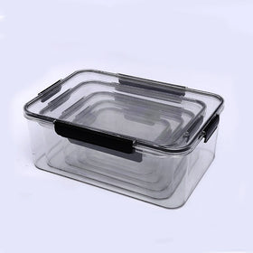 Transparent PET Rectangle Injection Molded Airtight Eco-Friendly Fridge Storage Box Food Container with Freshness Preservation