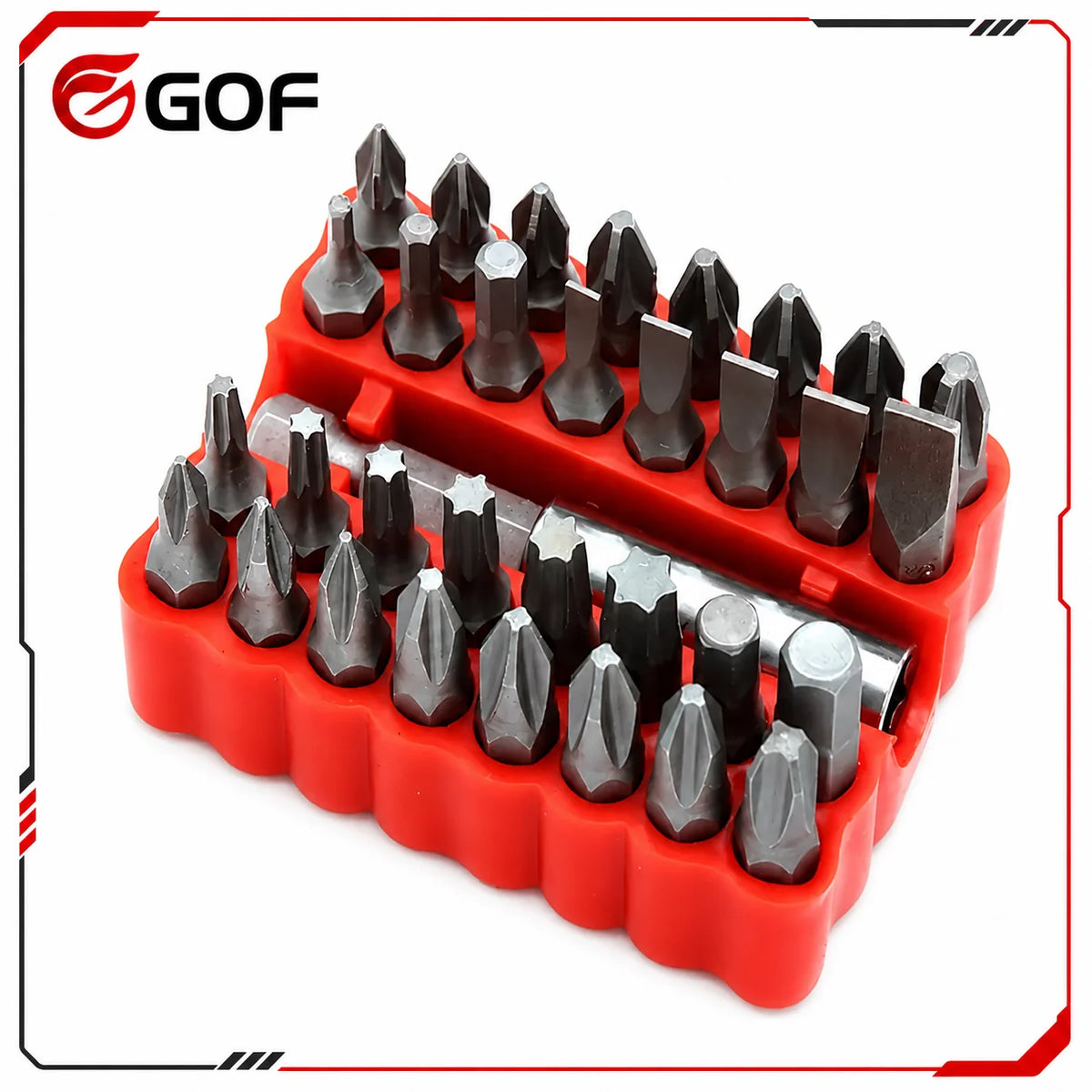 Professional GOF 33pcs Screwdriver Bit Set Steel DIY Hand Tool Kit Quick Release Hexagonal Slotted Phillips Special Drill Bits MegaBDM