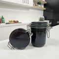 Customized 100ml Black Shine PET Plastic Empty Cosmetic Jars with Easy Open End and Screen Printing for Eye Cream & Hair Oil