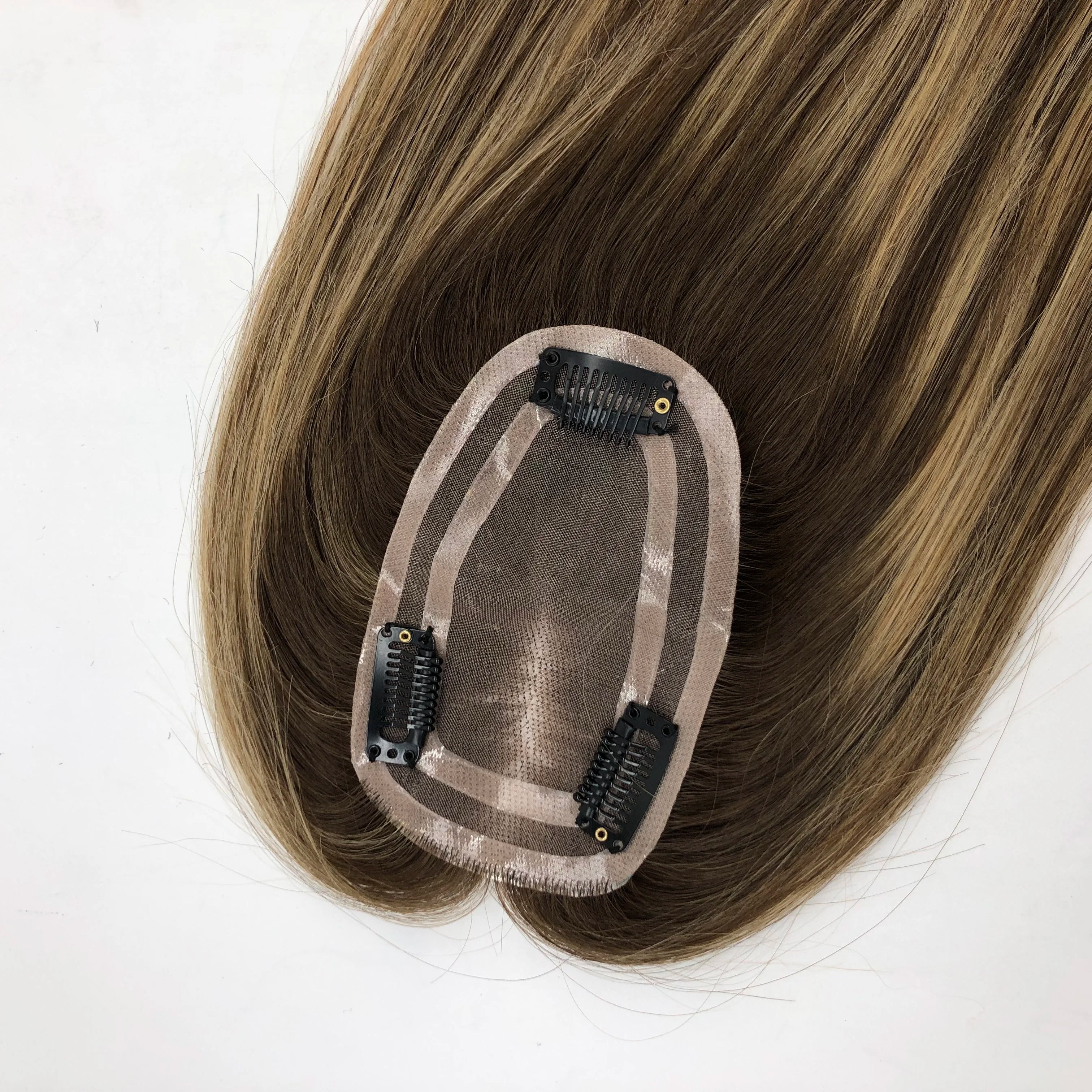 LONGFOR Special for Small Area Hair Loss 3x5 Mono Topper Clip in Hair Toppers for Women Original Unprocessed