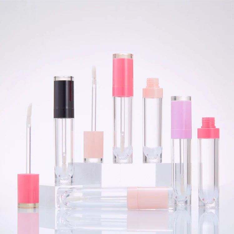 8ml empty rose red pink with brush 8g packaging lipgloss with brush lip gloss tube with wands lip gloss containers tube