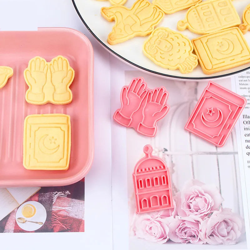 6pcs Camel Moon Star Biscuit Mold Ramadan Mubarak Cookie Cutters DIY Cake Baking Tool Muslim Party Home Decor XJ0260