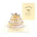 Factory wholesale Sales Handmade Rose Round Birthday Cake Pop-up 3d greeting Card