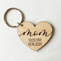 Mother's Day Gift for Mom Custom Personalized  Engraved Wooden Keychain