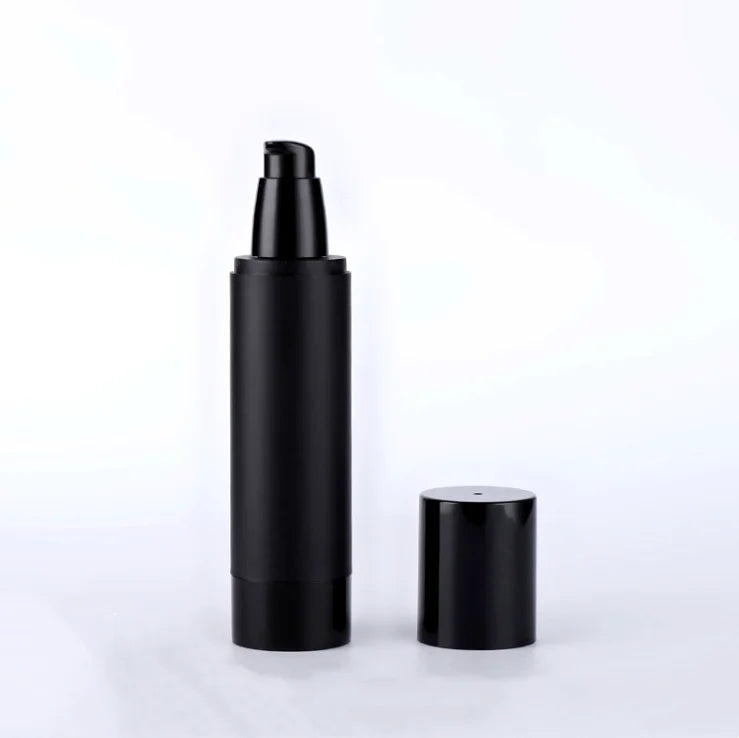 Customized 80ml 100ml 120ml Matte Black Airless Vacuum  Lotion Pump Spray Bottle Skincare Cosmetic Packaging