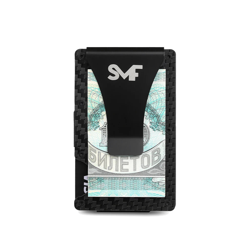 Top Selling Slim Business RFID Metal Cardholder Wallet with Money Clip Carbon Purse Priorities Hot Selling Card Holder