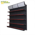 Heavy Duty Single Sided Metal Storage Racks for Grocery Store Supermarket Shelf with Light
