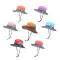 Sunshade Horsetail Hole Fisherman Hat Sunscreen Sun Play Hat Wide Brim Stitching Color Girl Kid's Outdoor Summer Children Casual