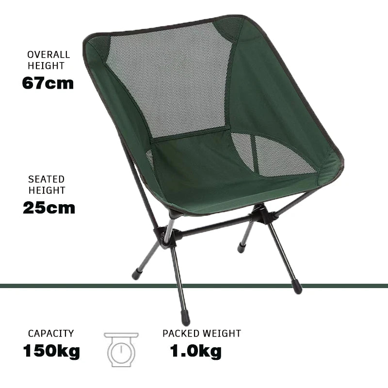 Oxford Quick Open Fishing Moon Chair Camping Folding Chair Lightweight Aluminum Customized Metal Carry Bag Chinese Beach Chairs