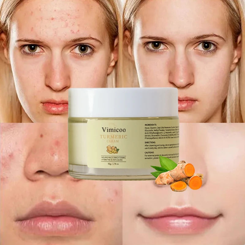 Turmeric Face Cream Beauty Private Label Organic Skincare Products Cosmetics Repair Whitening Nourishing Hydrating Facial Cream