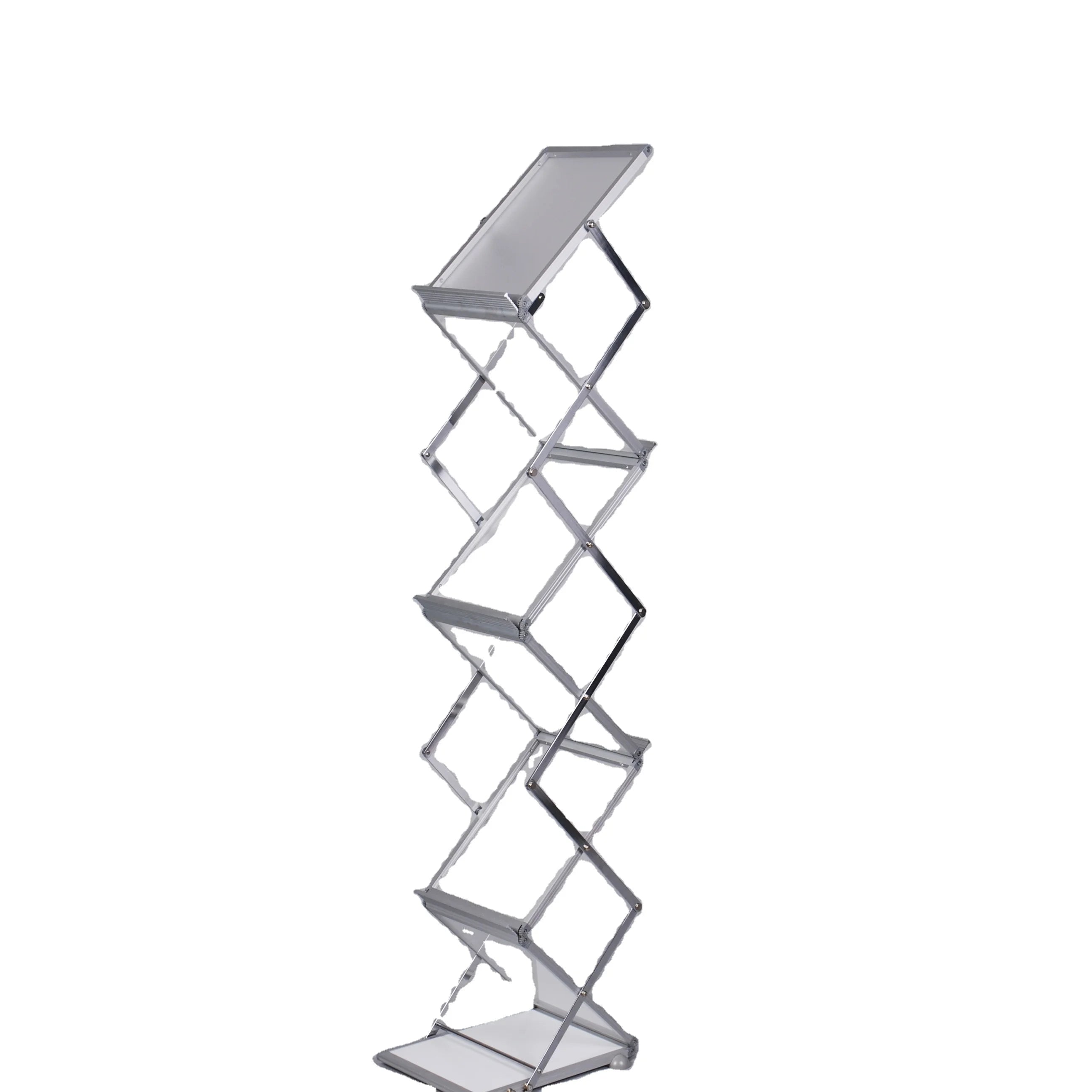 A3 A4 Acrylic Foldable Literature Display Stand Metal Catalog Holder With Oxford Bag Hard Case for Shelf Application