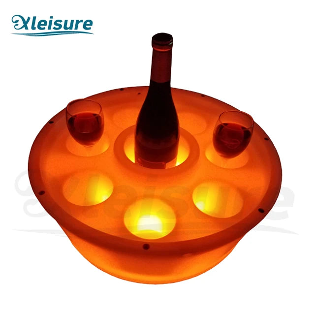 2025 Upgrade Spa Pool Hot Tub Swim Spa Tray with Movable LED Glass Holder LED Bar Plastic Construction
