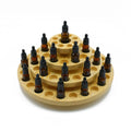 Hot Selling Custom Logo 39/63 Grids Solid Wooden Essential Oil Display Rack Bottle Racks Round Turntable Storage