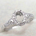 Sterling Silver 5*7mm Semi Mount Ring Frame Empty Blank Support Claw Setting S925 Base Holder Without Center Stone for DIY Inlay