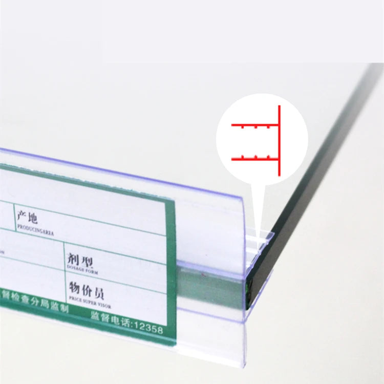 Best Selling Supermarket Retail Plastic Pvc Acrylic Label Tag Adhesive Data Strip Price Holder for Glass Shelves