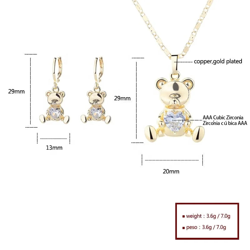 Wholesale 18K Gold Plated Korean Copper Brass Huggie Hoop Earrings Bear Flower Drop Cuff Jewelry Zircon Trendy Style Women Girls