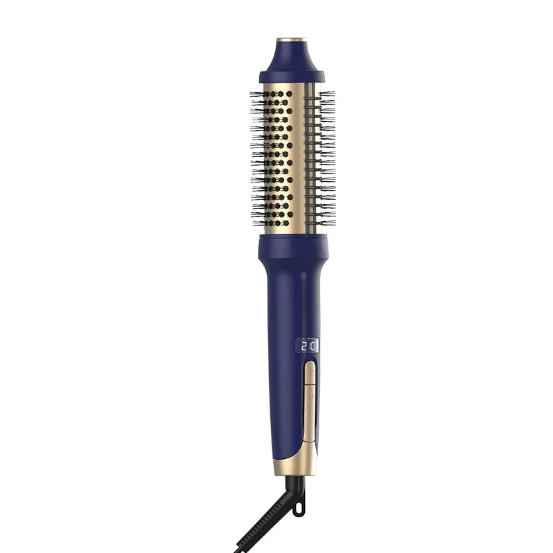 Mesky Manufacturer Thermal Ceramic Glaze Coating Barrel Fast Heater Styling Comb LCD Display Hair Curler and Straightener Brush