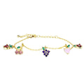 Summer Collection Custom 18K Gold-Plated Mini Fruits CZ Eco-Friendly Trendy ROHS Certified Children's Bracelet Fashion Charm