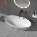 Wall-Hung Modern Artificial Stone Wash Hand Basin Sinks with 8mm Edge Design for Hotel and Bathroom Use