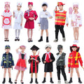 Kids Community Helper Dress up Set Doctor Nurse Chef Firefighters Pilot Role Play Career Costumes Unisex Polyester