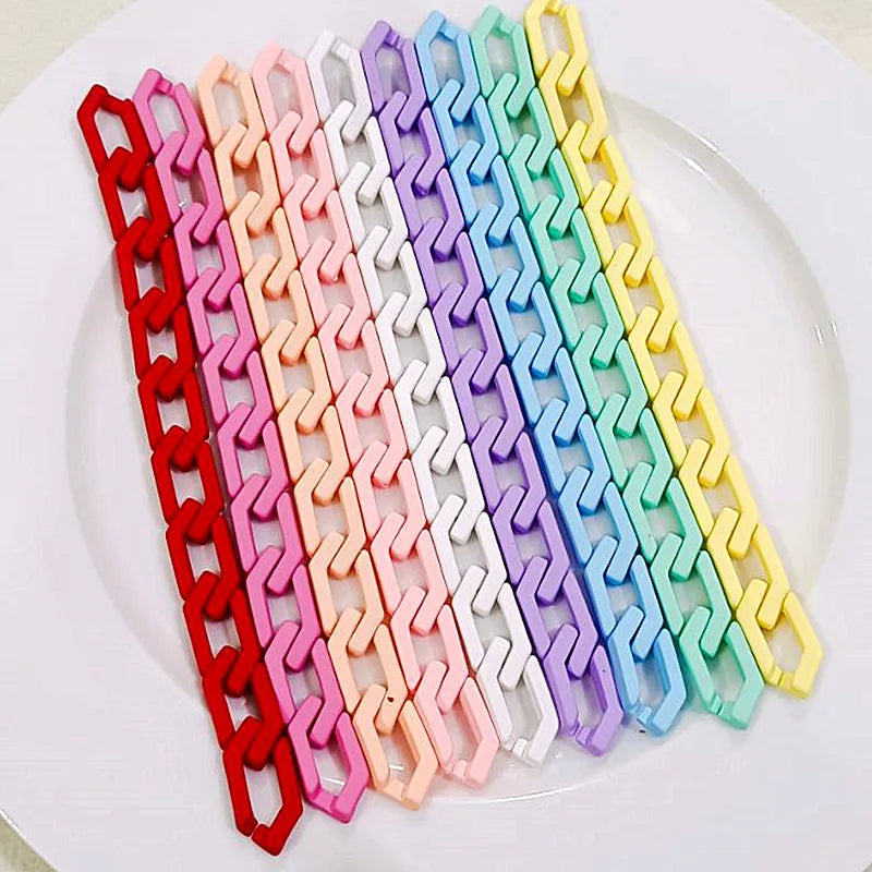 Colorful Touch Paint Chain Buckle Plastic Jewelry Bag Mobile Phone Accessories Shoe Necklace Material