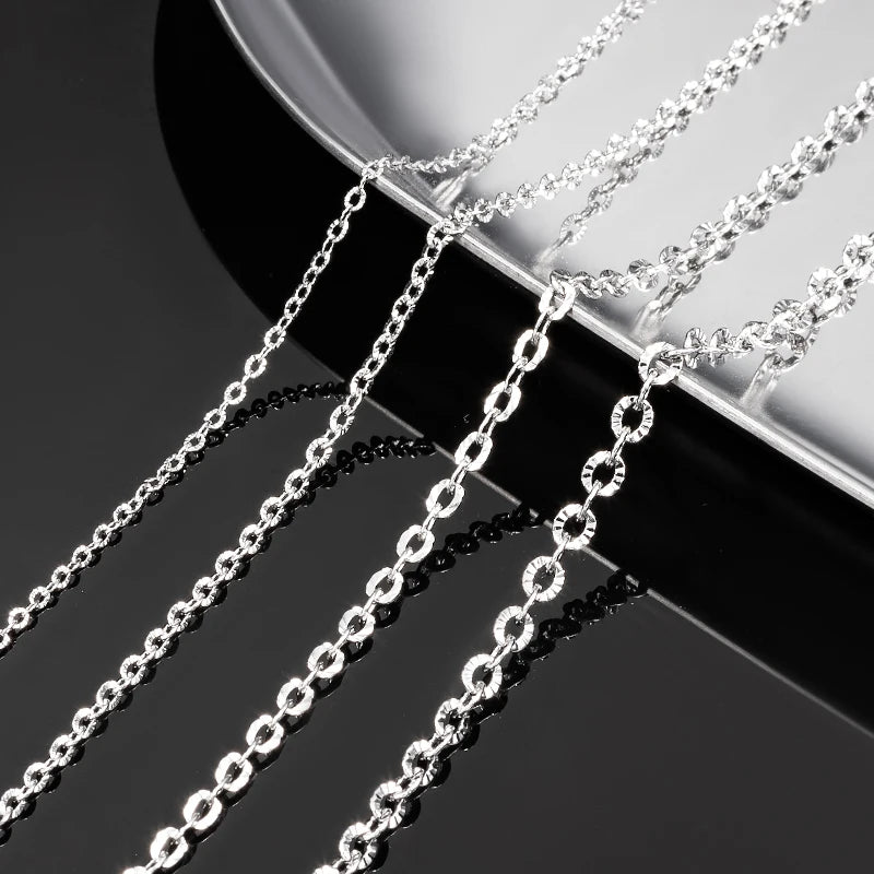 O-Shape Cross Sunflower Chain Ladies Various Sizes Stainless Steel Embossed Link Necklace Jewelry Jewelry Findings Components