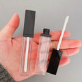 LZ Pack Stock 100pcs Black Top Clear Custom Lipgloss Tubes Square Empty 7ml Lip Gloss Tubes With Wand