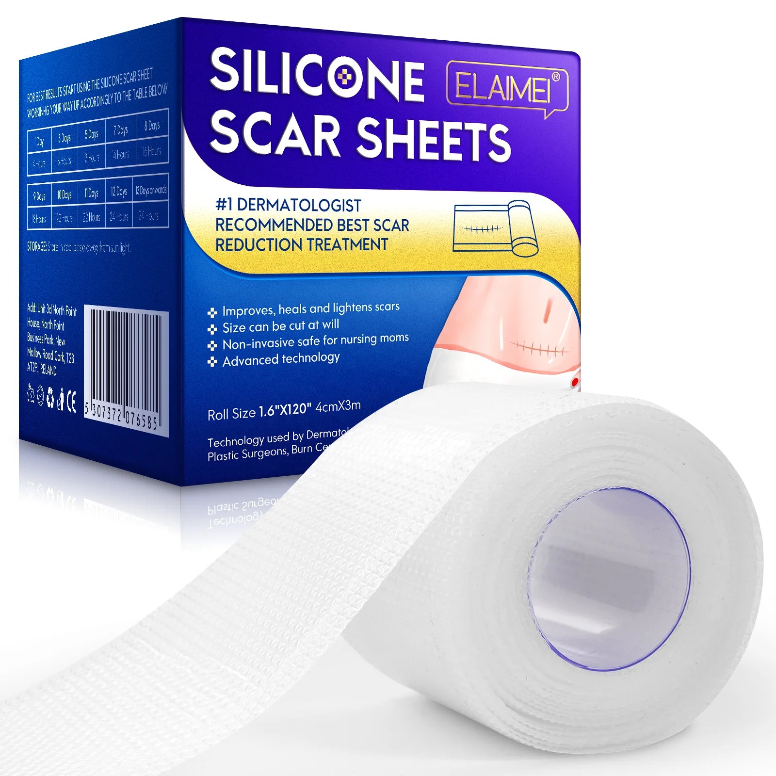 ELAIMEI Transparent Invisible Scar Strips Private Label Flexible Reusable Clear Silicone Gel Sheets Scar Tape