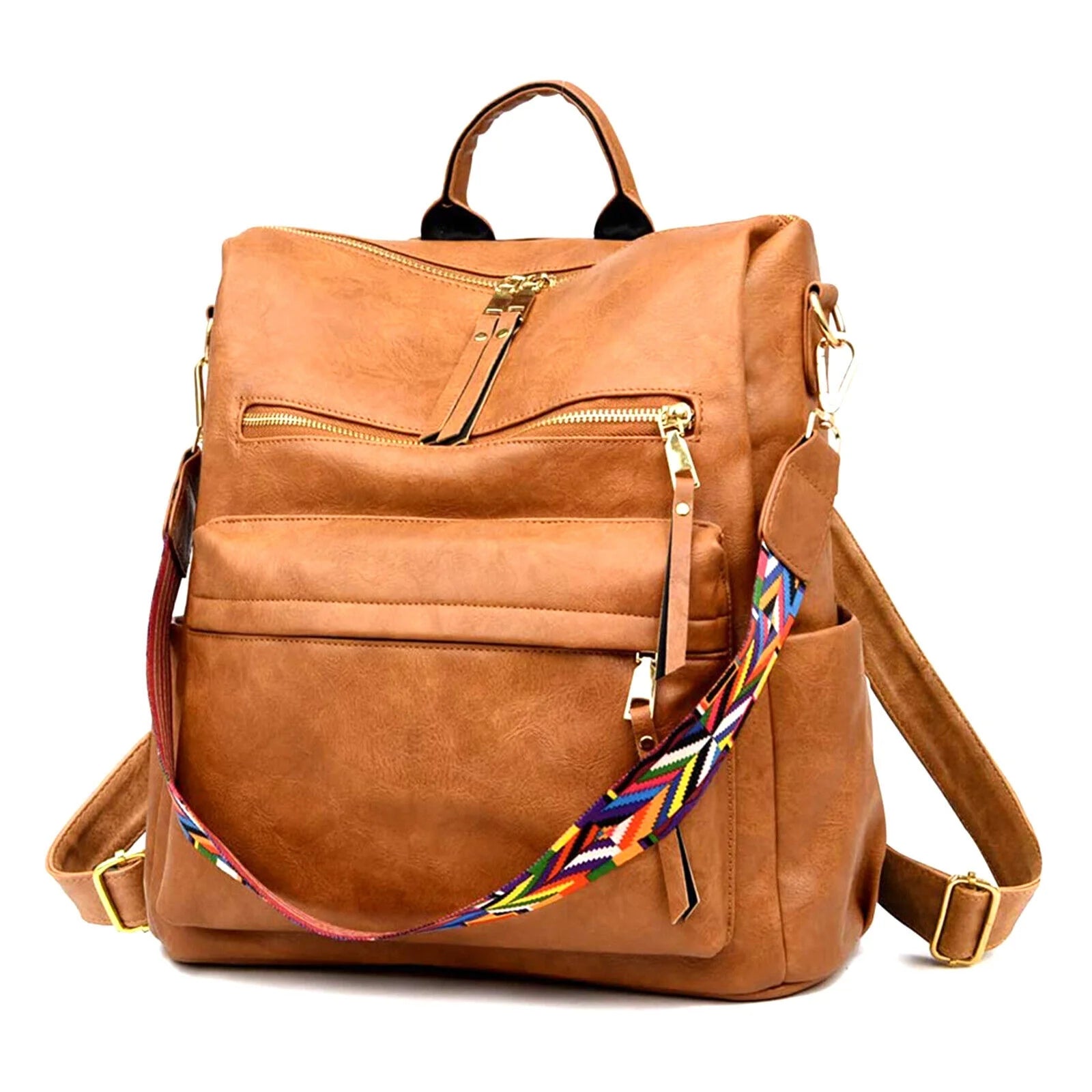 Custom Vintage Women Girls Backpack PU Leather Waterproof College Travel School Bag Shoulder Handbag Purse