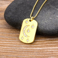 QIKU Exquisite Light of Stars and Moon Necklace Women Pendant Gold Color Copper Zircon Jewelry Accessories Gift Wholesale Price