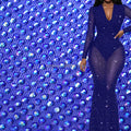 F001 Fashion Design Fabric With Rhinestones Mesh Wholesale Crystal Rhinestone Fabric