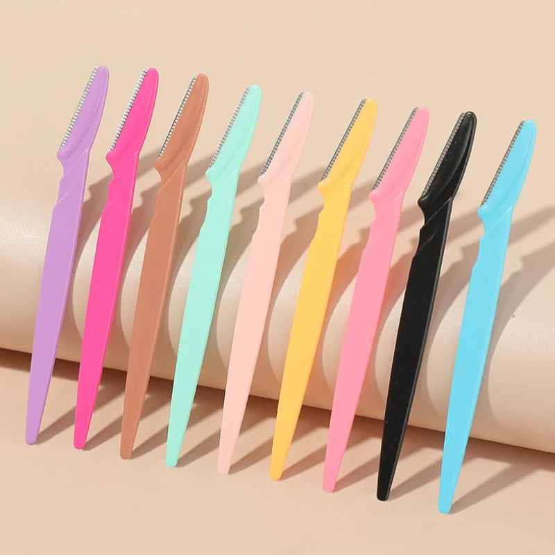 Wholesale Straight Razor Safe Thickening Style Facial Razors Multipurpose Eyebrow Scraper Cutters With Mesh Cutter Head