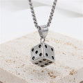 Fine Stainless Steel Geometric Dice Necklace Men Stainless Steel Star Necklace
