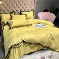 Luxury Jacquard Satin Silk Hotel Duvet Covers Bed Sheet Bedding Set