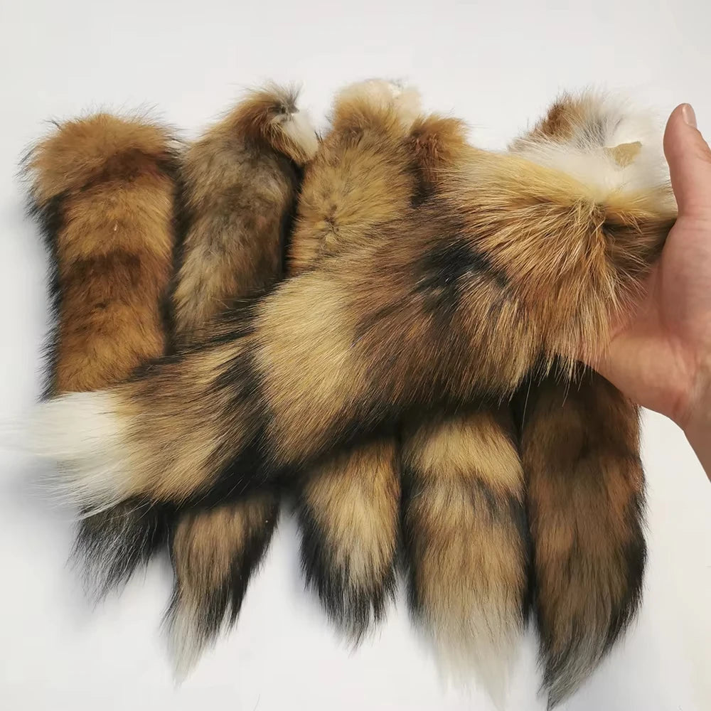 Handmade Fluffy Fox Tail Keychain Real Fur Pendant Soft Key Ring Holder for Women Party Gifts Cosplay Bag Charm