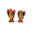 Huiying Designed Human Crystal Angel Model Natural 1.5 Inch Unakite Carved Small Angel for Home Decoration Crafts
