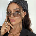 LBAshades 122 New Frameless Sunglasses 2023 Fashion Retro Y2k Glasses butterfly Diamond Sunglasses Female Women
