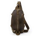 Custom Vintage Style Men Genuine Leather Crossbody Bag Factory Wholesale Genuine Leather Chest Bag for Men
