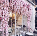 F-1710 Wholesale Wedding Decoration Silk White Artificial Wisteria