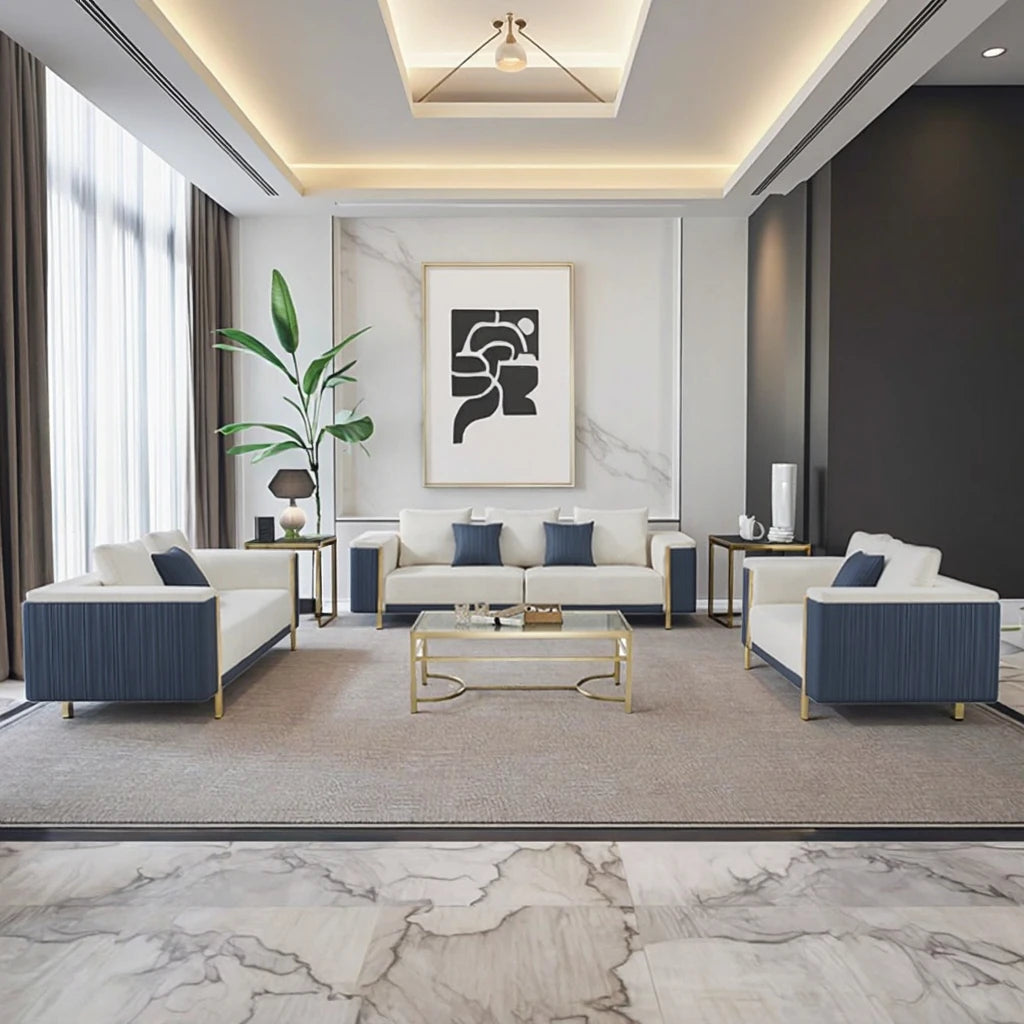 Zhida Wholesale Family Contemporary Light Luxury Living Room Furniture Complete Sofa Sets